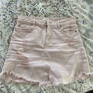 7 For All Mankind pink mini Jean skirt